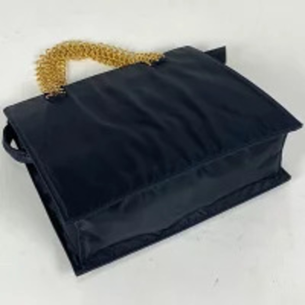 Prada Navy Blue Chain Plate Handbag Blue